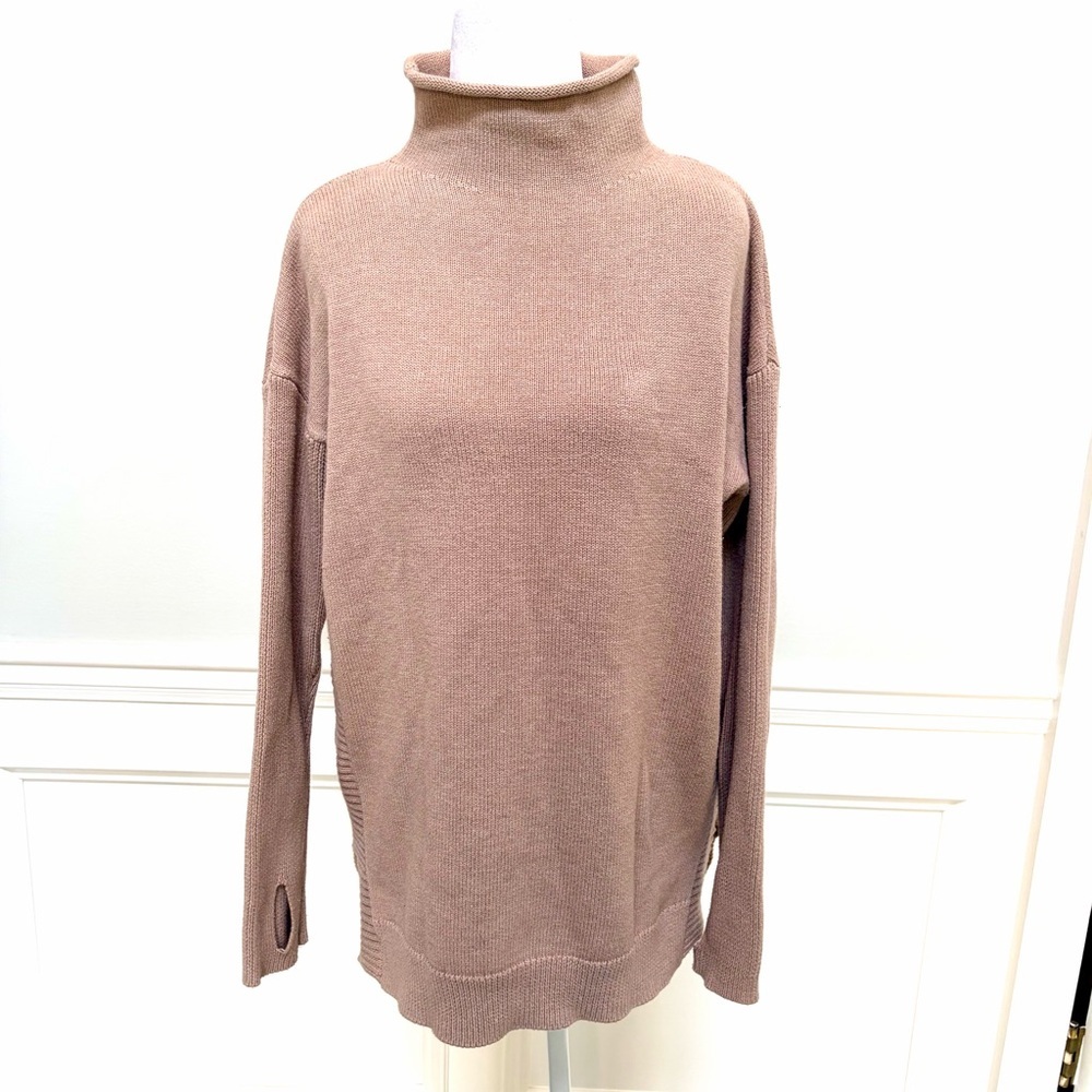 Tahari Women's Tan Cotton Turtleneck Sweater M